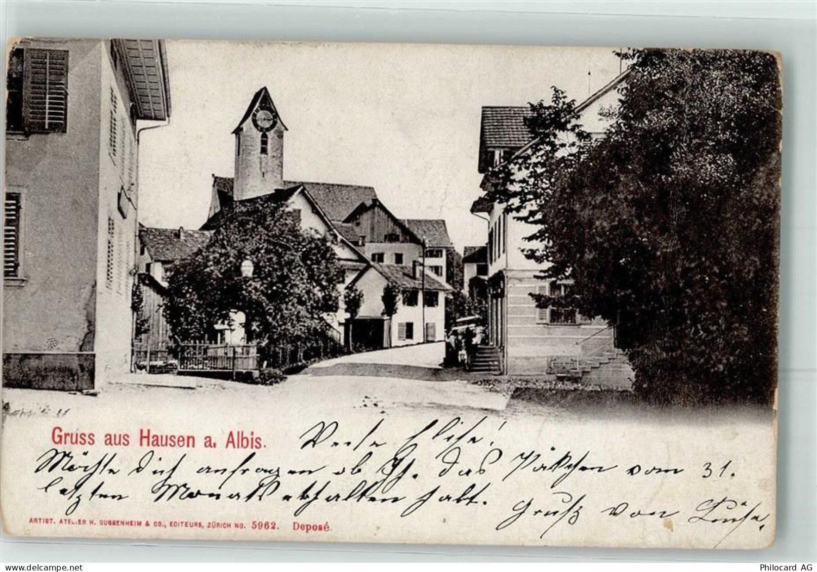 8915 Hausen am Albis 1908 Gebrauchsspuren - 13276238