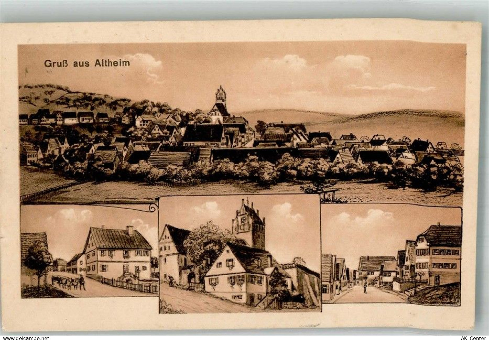 89174 W7901 Altheim Alb 1916 - Dorfstrasse Kirchturm - 13667704