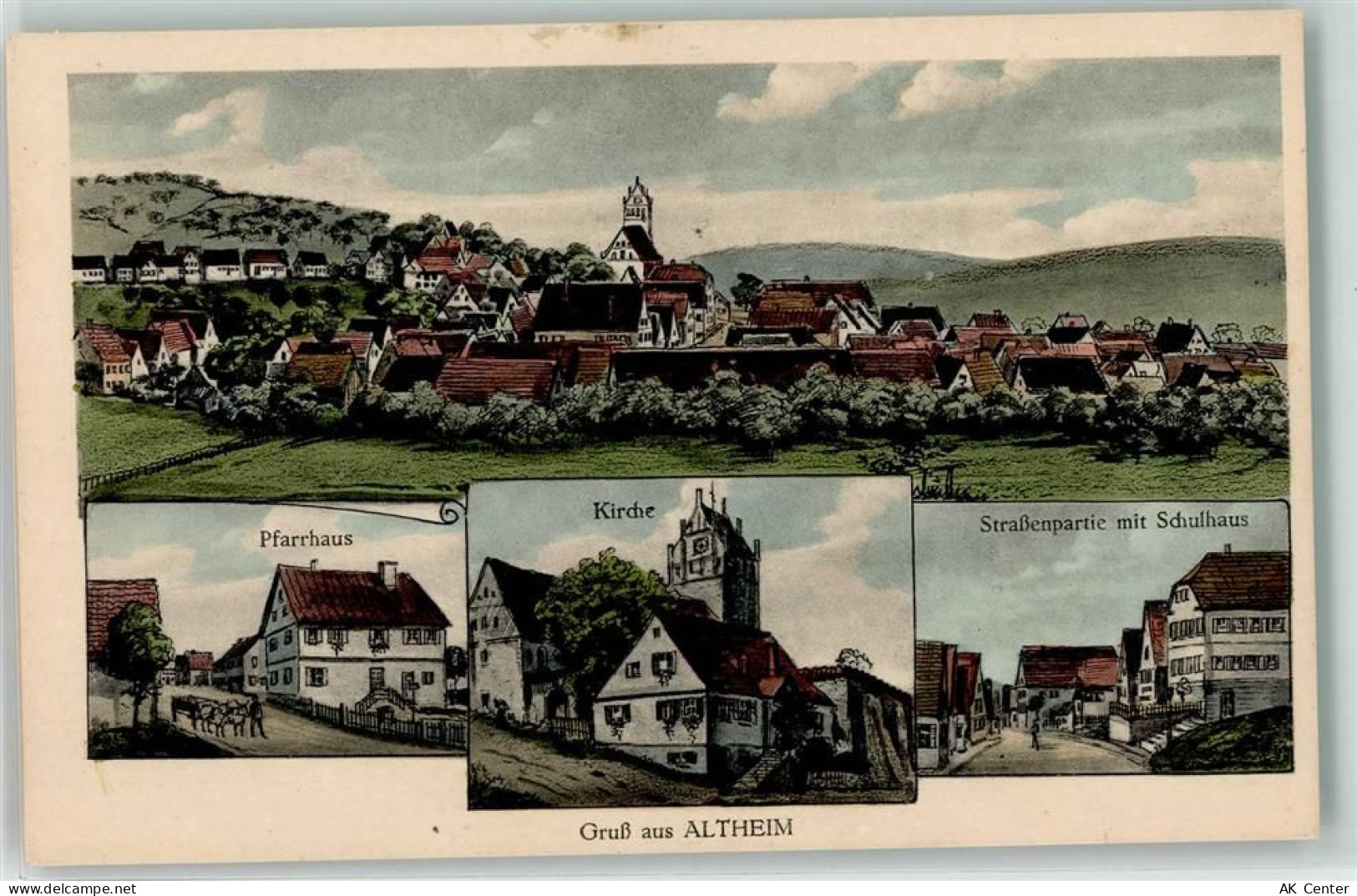 89174 W7901 Altheim Alb - Pfarrhaus Kirche Schulhaus - 13610707