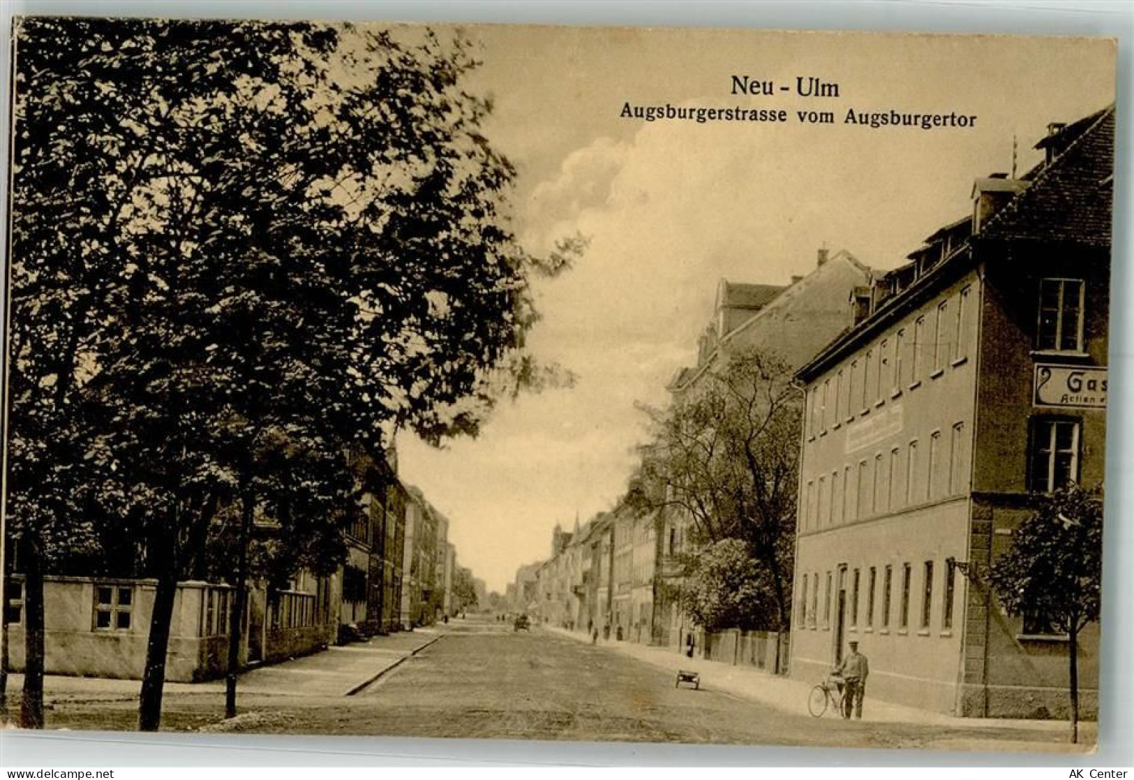 89231 W7910 Neu-Ulm 1913 - Augsburgerstraße Augsburgertor Fahrradfahrer... - 13656223