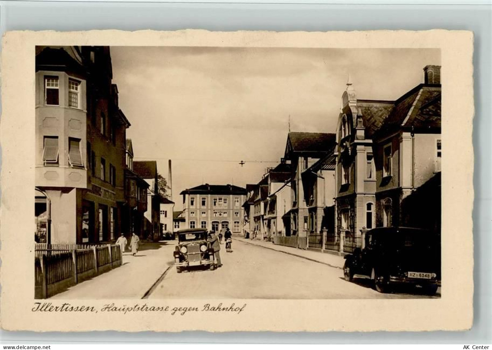 89257 W7918 Illertissen 1934 Foto AK Hauptstraße gegen Bahnhof AK - 13401630