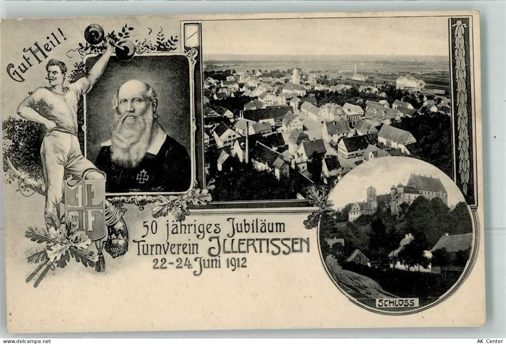 89257 W7918 Illertissen - 50 jähriges Jubiläum Turnverein Juni 1912 Gut ... - 13621086