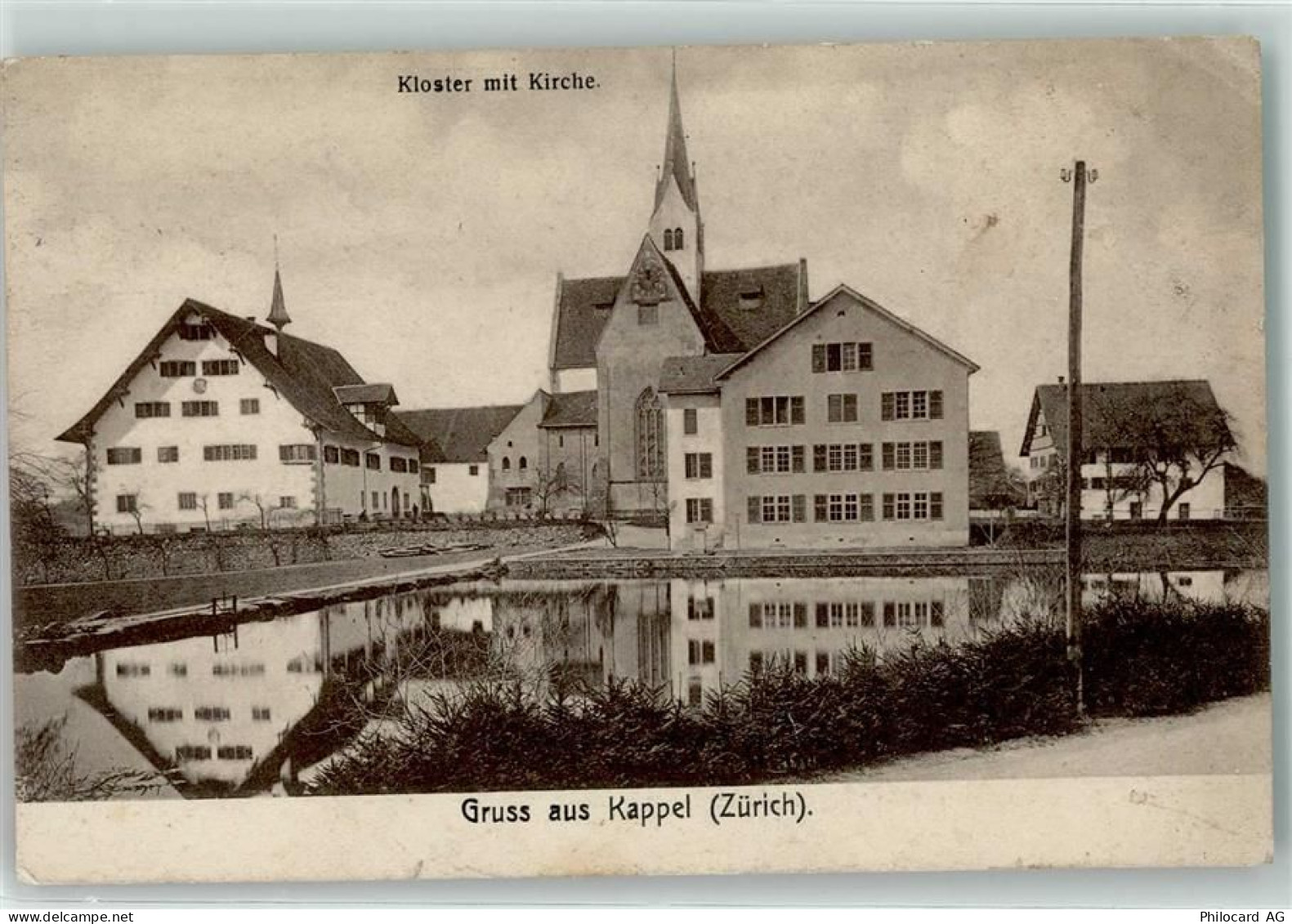 8926 Kappel am Albis 1912 Gebrauchsspuren Kloster mit Kirche - 13936425