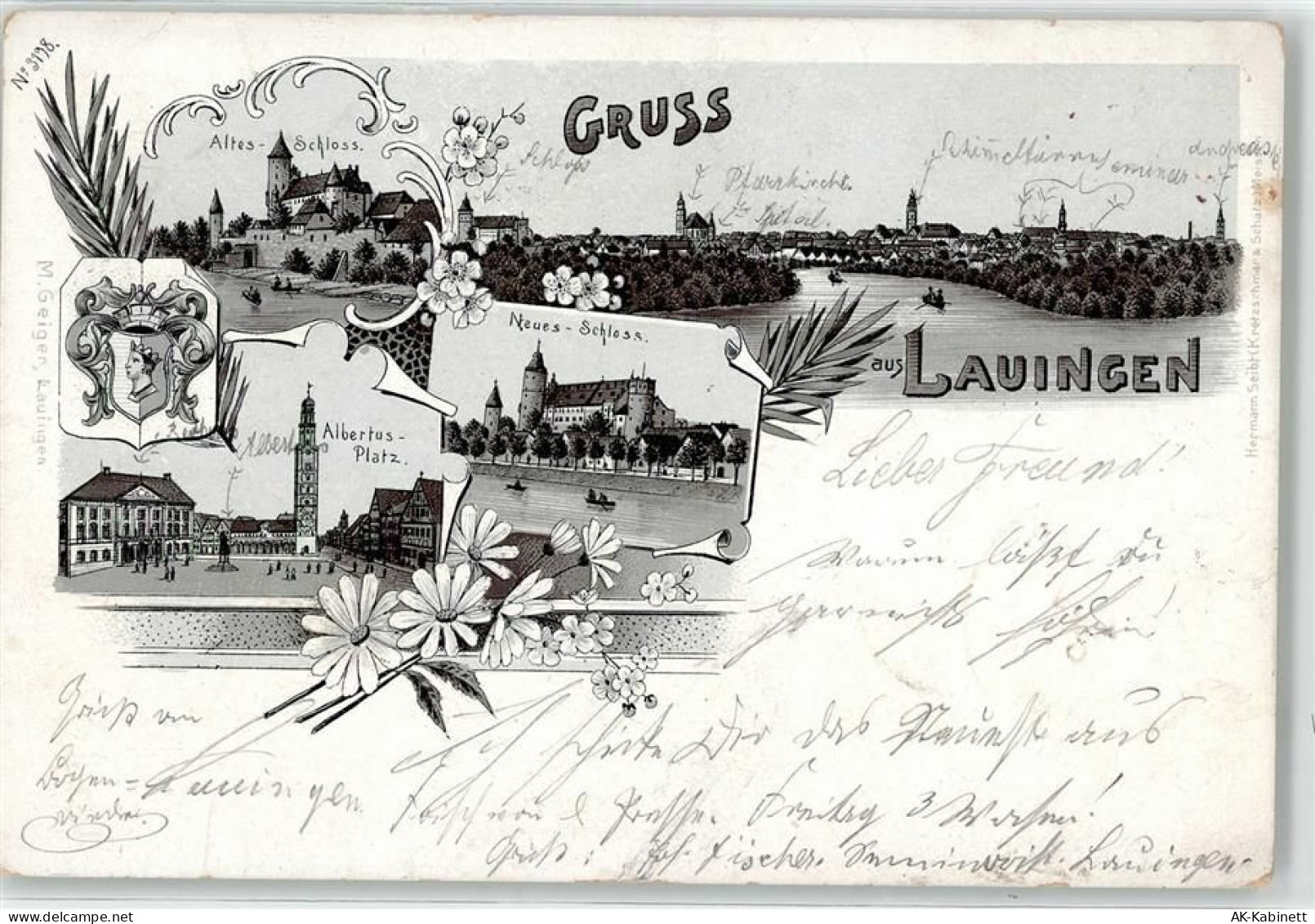 89415 W8882 Lauingen Donau 1898 - Albertusplatz Schloss - 52123749