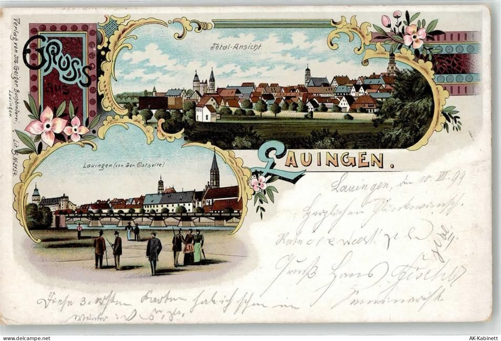 89415 W8882 Lauingen Donau 1899 - Brücke Kirche - 52123750