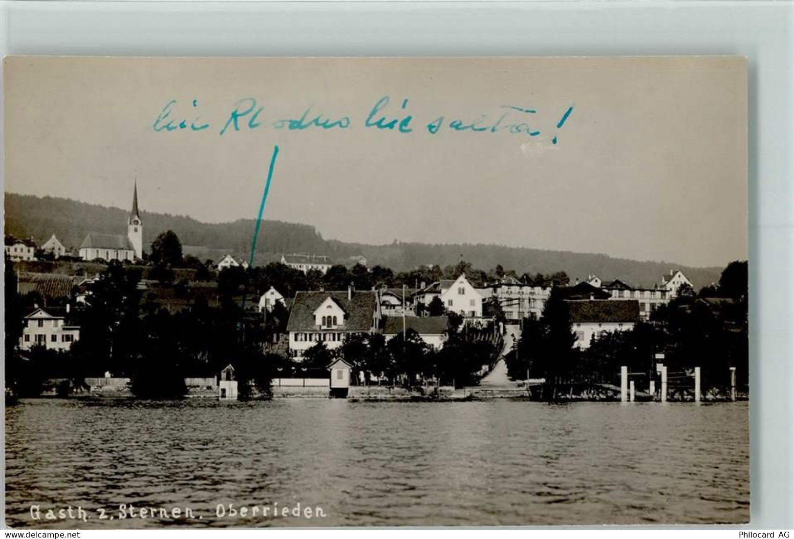 8942 Oberrieden - Gasthaus z. Sternen Zürichsee Uferansicht Kirche - 13095984