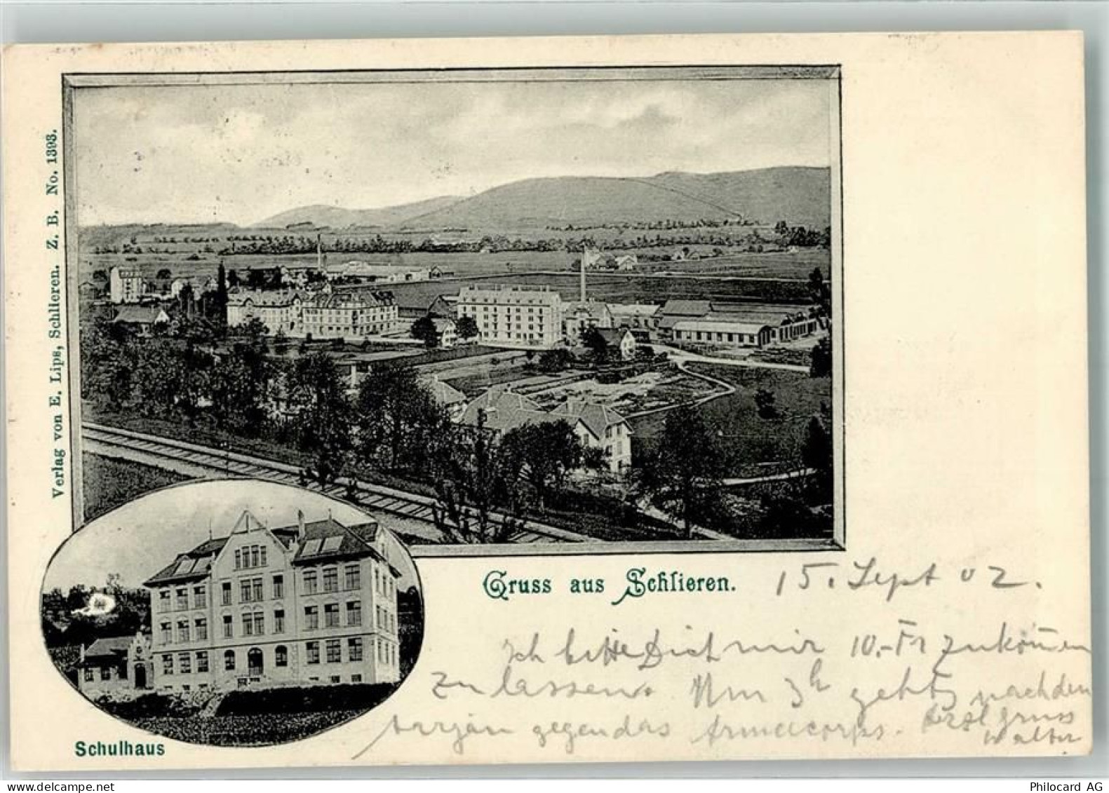 8952 Schlieren 1902 - Schulhaus Feldpost VI. Division - 13517889