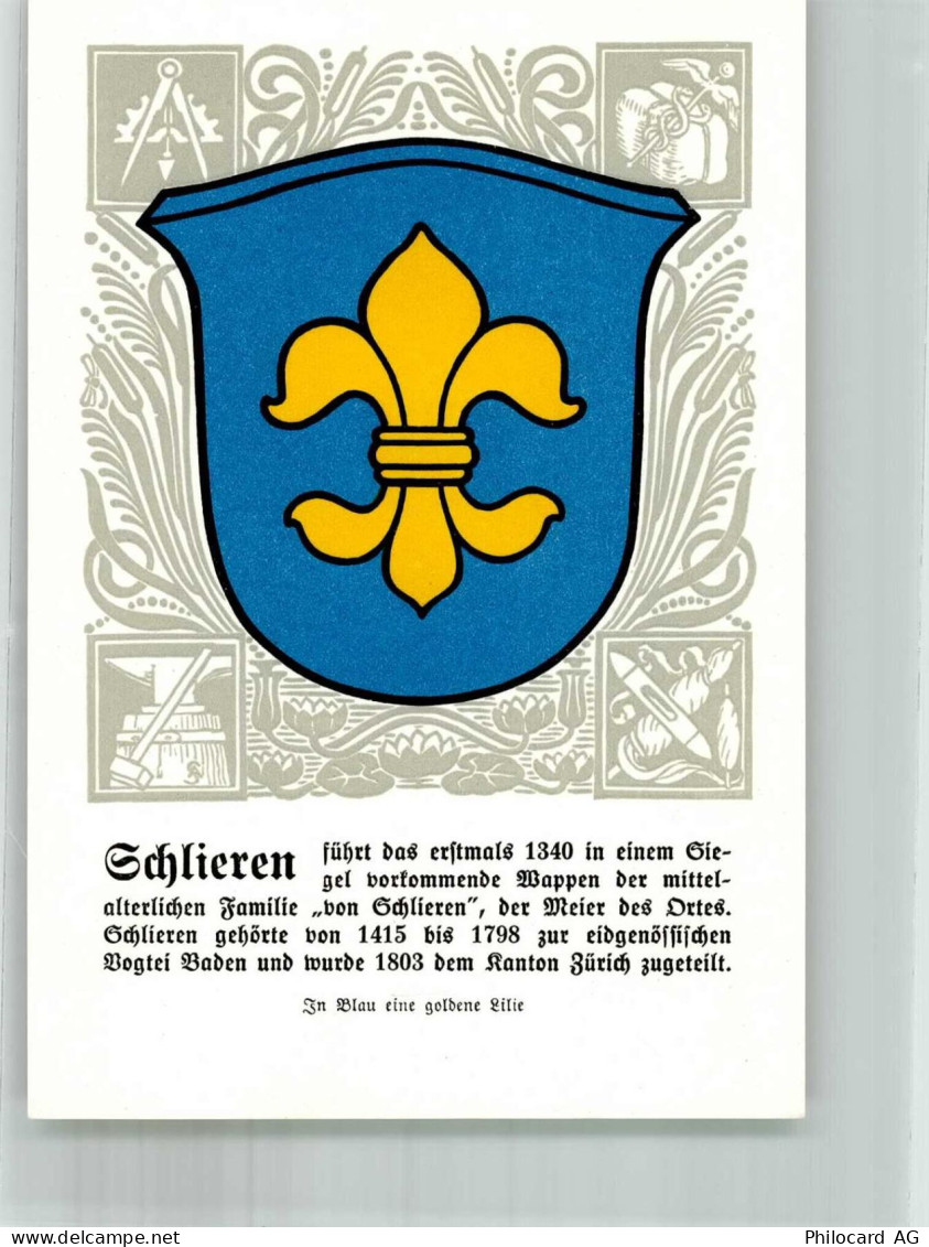 8952 Schlieren Lithographie Wappen - 14021340