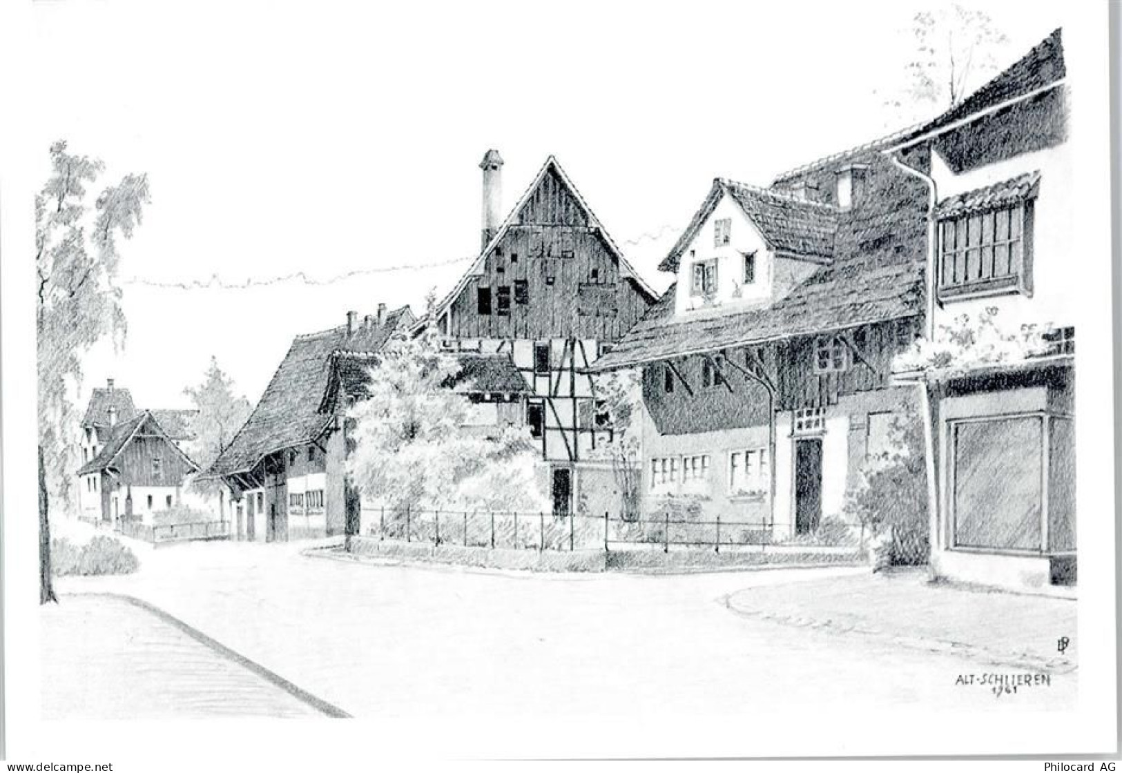 8952 Schlieren - Zeichnung, Dorfpartie - 50746264