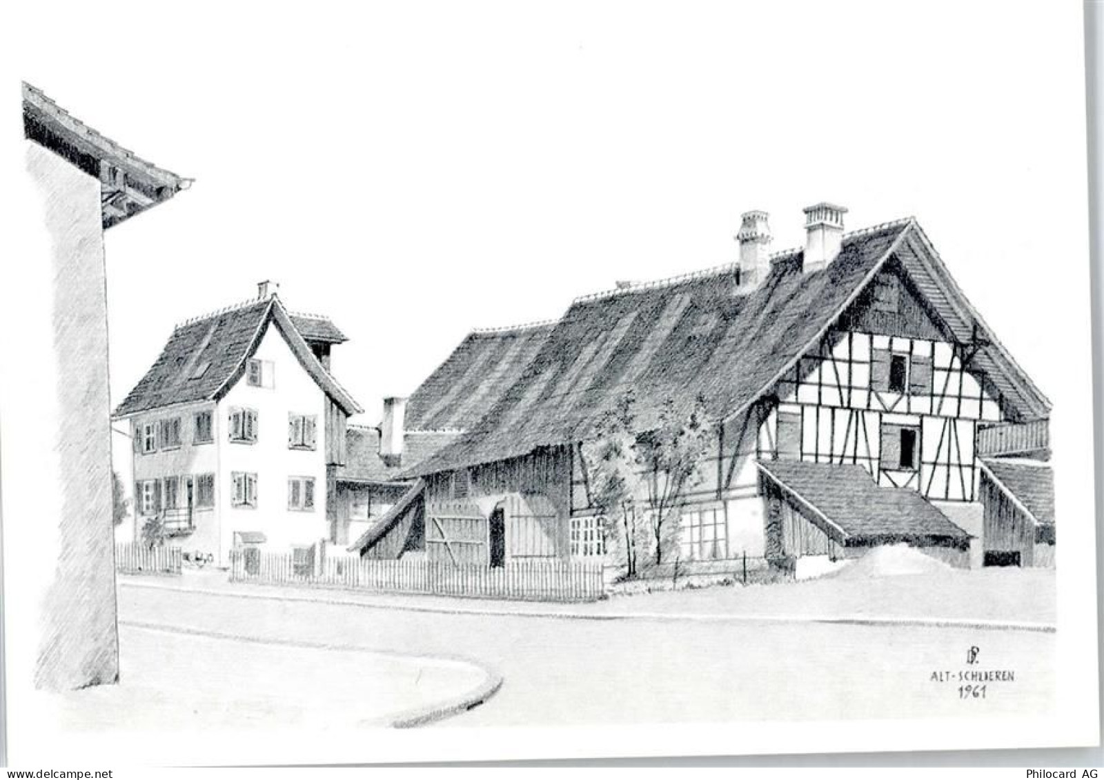 8952 Schlieren - Zeichnung, Dorfpartie - 50746265