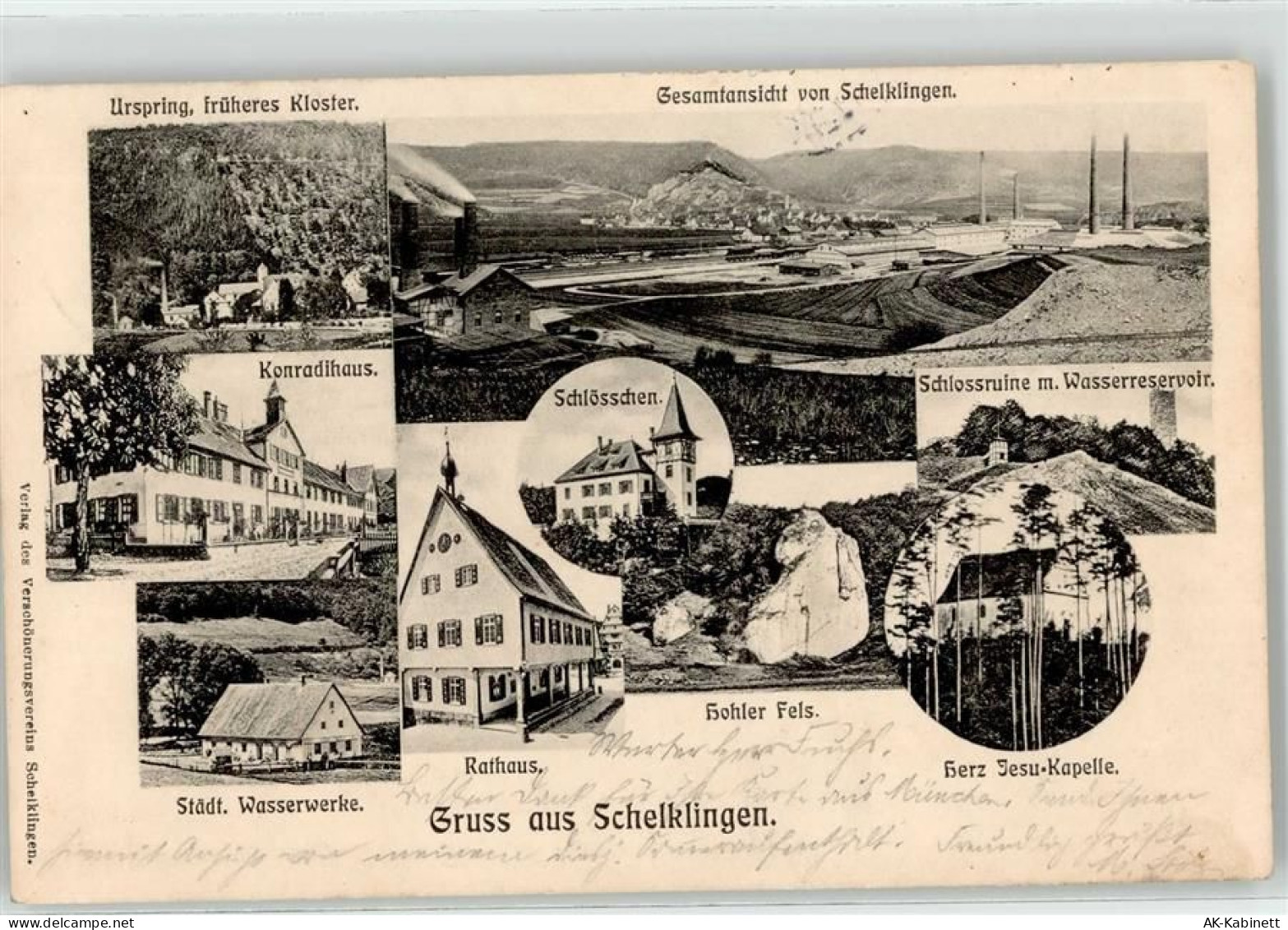 89601 W7933 Schelklingen Lithographie Konradihaus Schlösschen Schlossrui... - 52096378