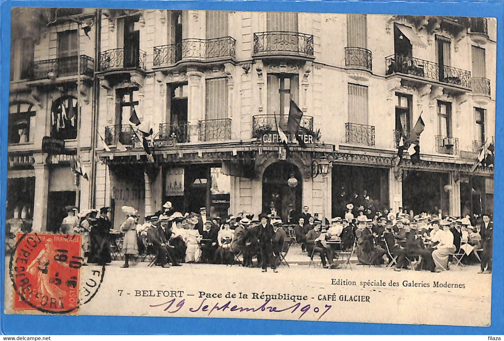 90 - Belfort - Place de la Republique - Cafe Glacier  (N3876)