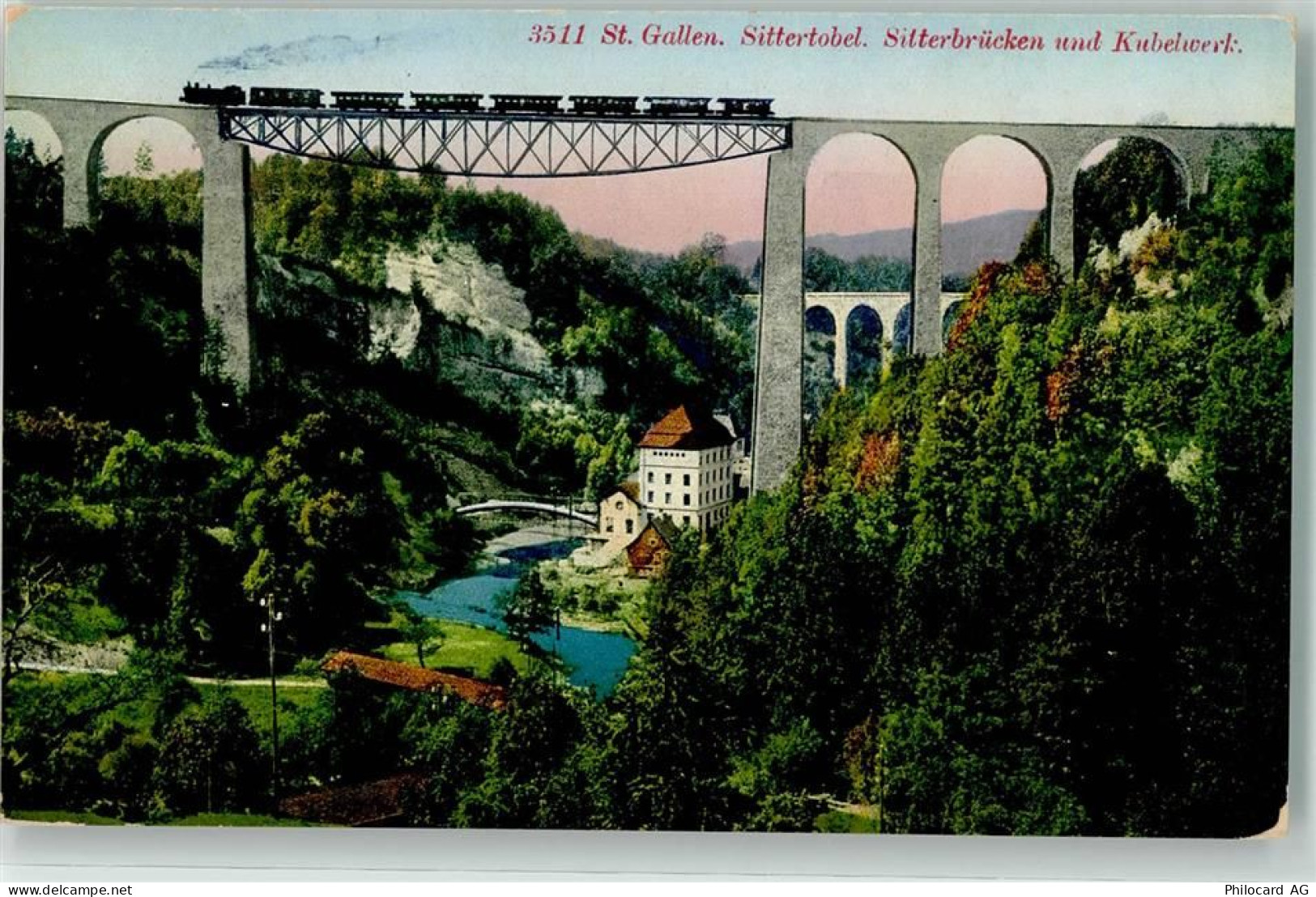 9000 Bruggen - Eisenbahnbrücken Sittertobel Kubelwerk Dampdlok - 39493182