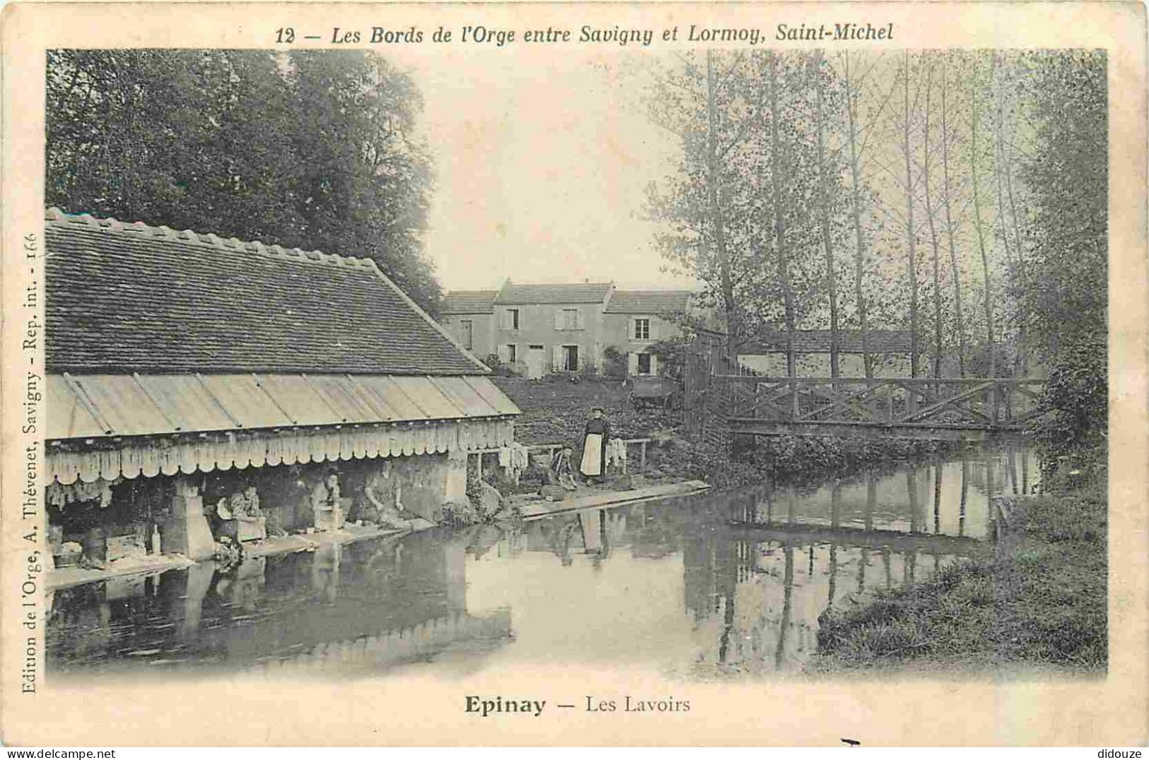 91 - Epinay-sur-Orge - Les Lavoirs - Animée - CPA - Oblitération de 1906 - Voir Scans Recto-Verso