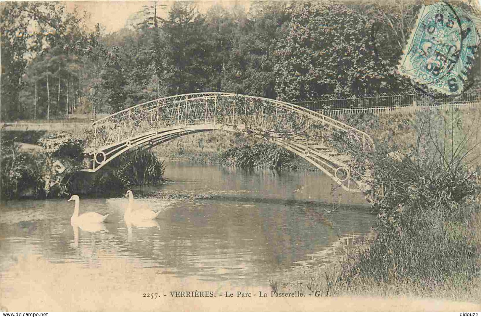 91 - Verrieres le Buisson - Le Parc - La Passerelle - CPA - Oblitération de 1905 - Etat pli visible - Voir Scans Recto-V