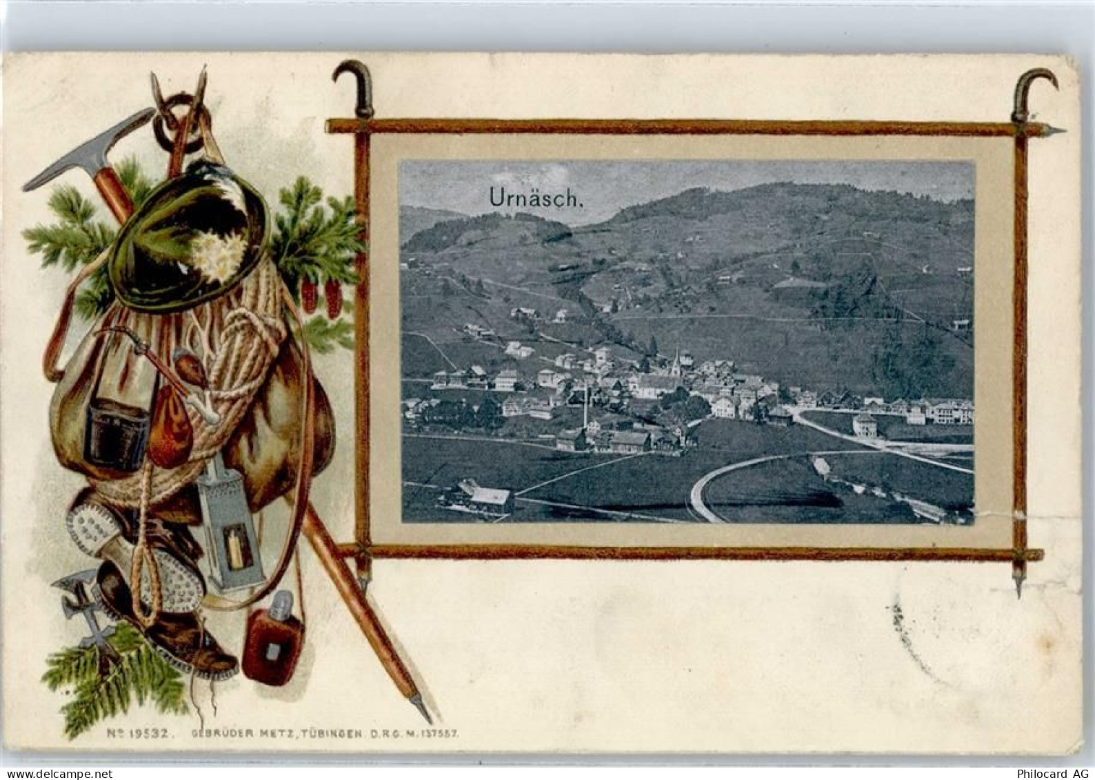 9107 Urnäsch Lithographie Wanderausrüstung - 51422676