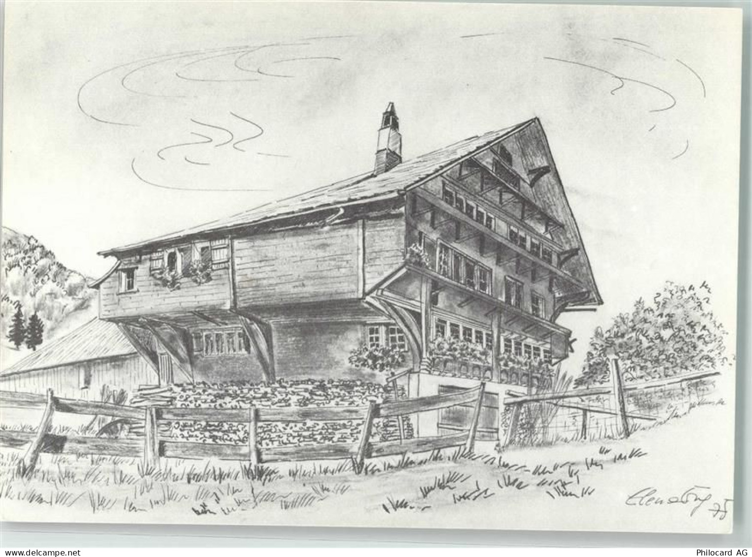 9125 Furth Brunnadern Künstlerkarte Näf-Haus sign. E. Eng-Gambazzi - 39494622