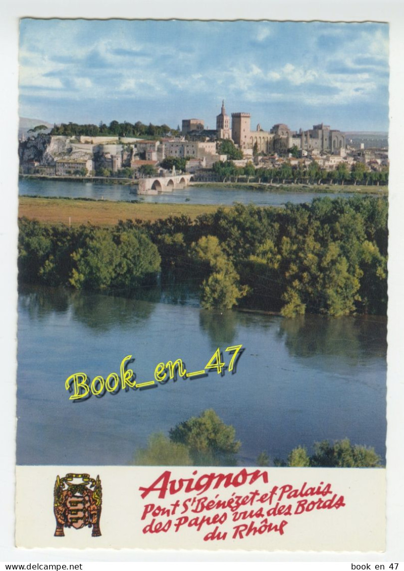 {91824} 84 Vaucluse Avignon , Le Pont Saint Bénézet et le palais des Papes vus de Villeneuve lès Avignon
