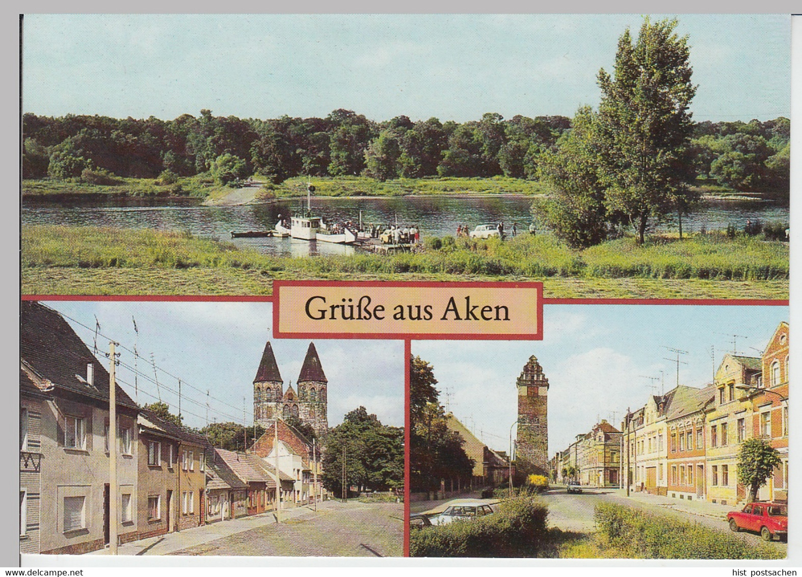 (91923) AK Aken, Mehrbildkarte, 1989