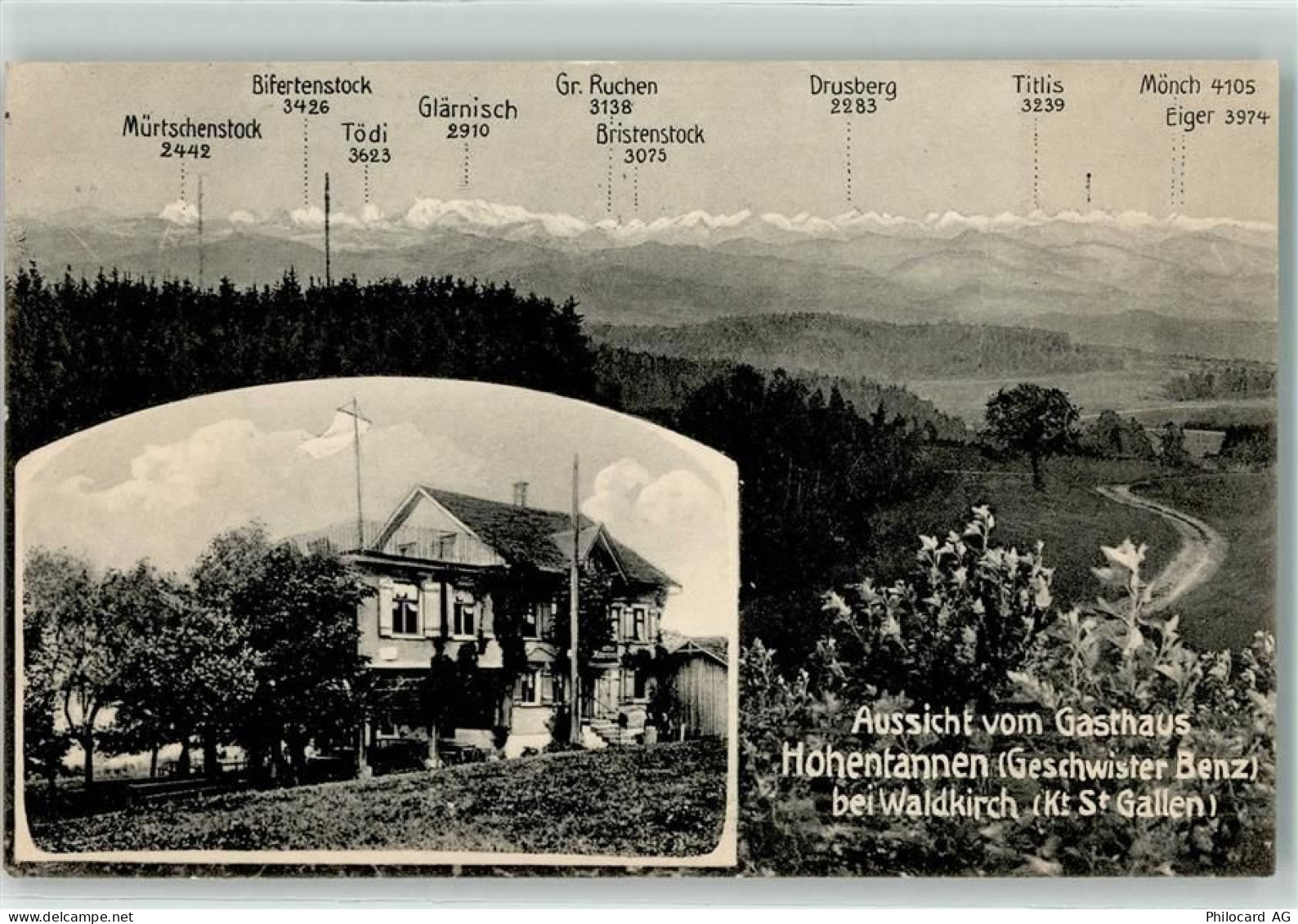 9205 Waldkirch 1919 - Blick vom Gasthaus Hohentannen - 13251377