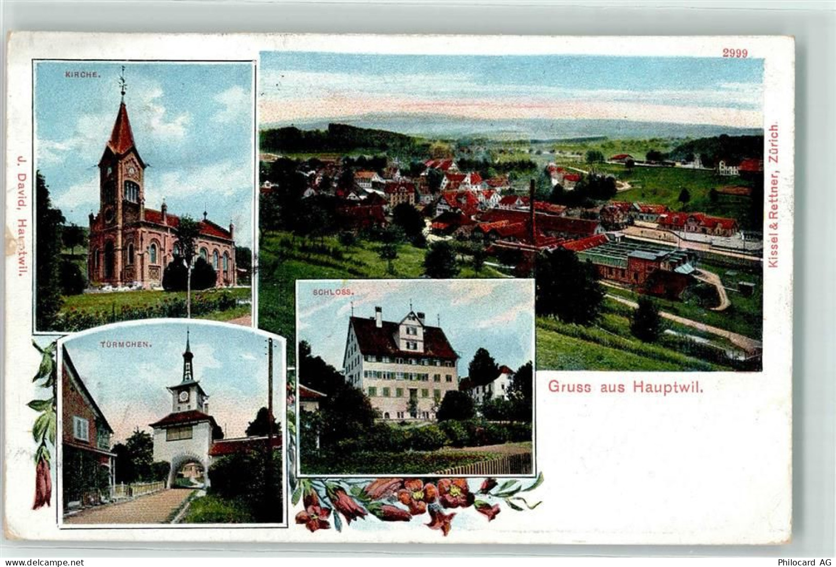 9213 Hauptwil 1908 - Kirche Türmchen Schloss - 13444945