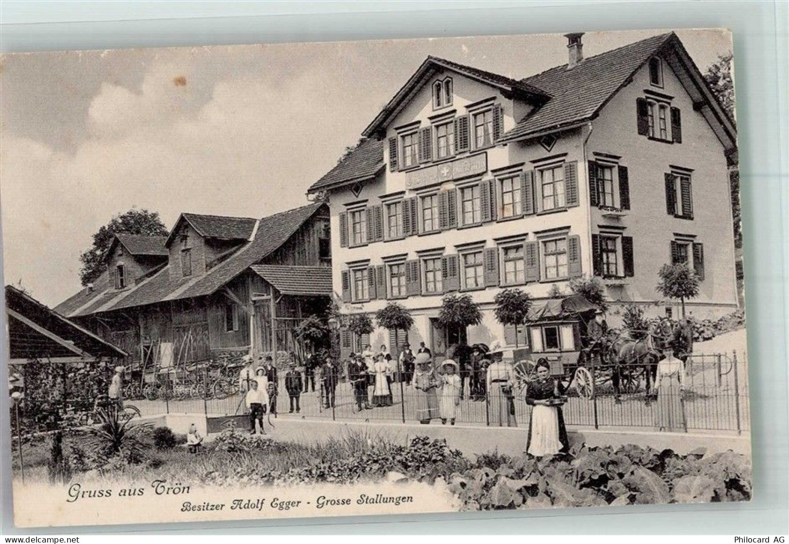 9213 Hauptwil Foto AK Postkutsche Gasthaus Egger Trön - 13673976
