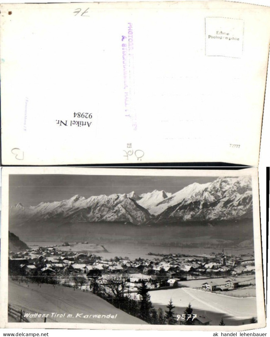 92984,Wattens in Tirol m. Karwendel 1930