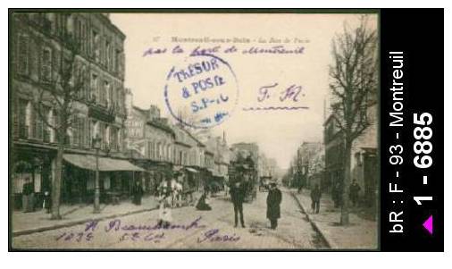 93 Montreuil - 27 - Montreuil-sous-Bois - La Rue de Paris - tramway, impot - rue de paris tra /  D93D  K93048K  C28267C