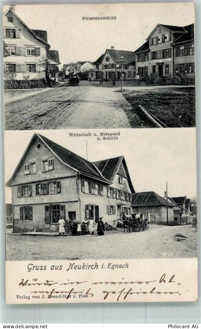 9315 Neukirch Egnach 1906 Foto AK Gasthaus und Metzgerei zum Schäfli Str... - 13673957