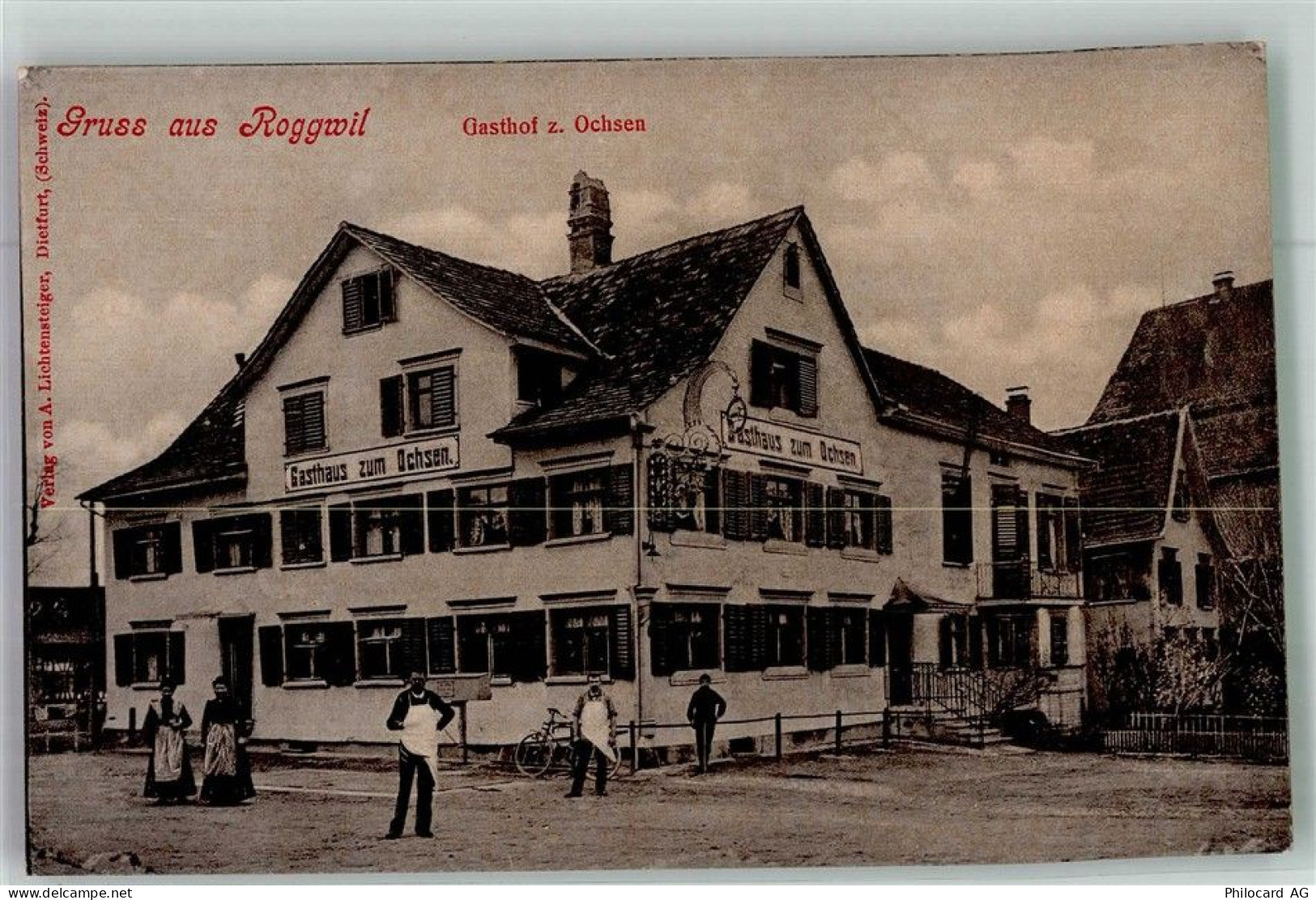 9325 Roggwil TG 1923 Foto AK Gasthaus zu Ochsen - 13673453