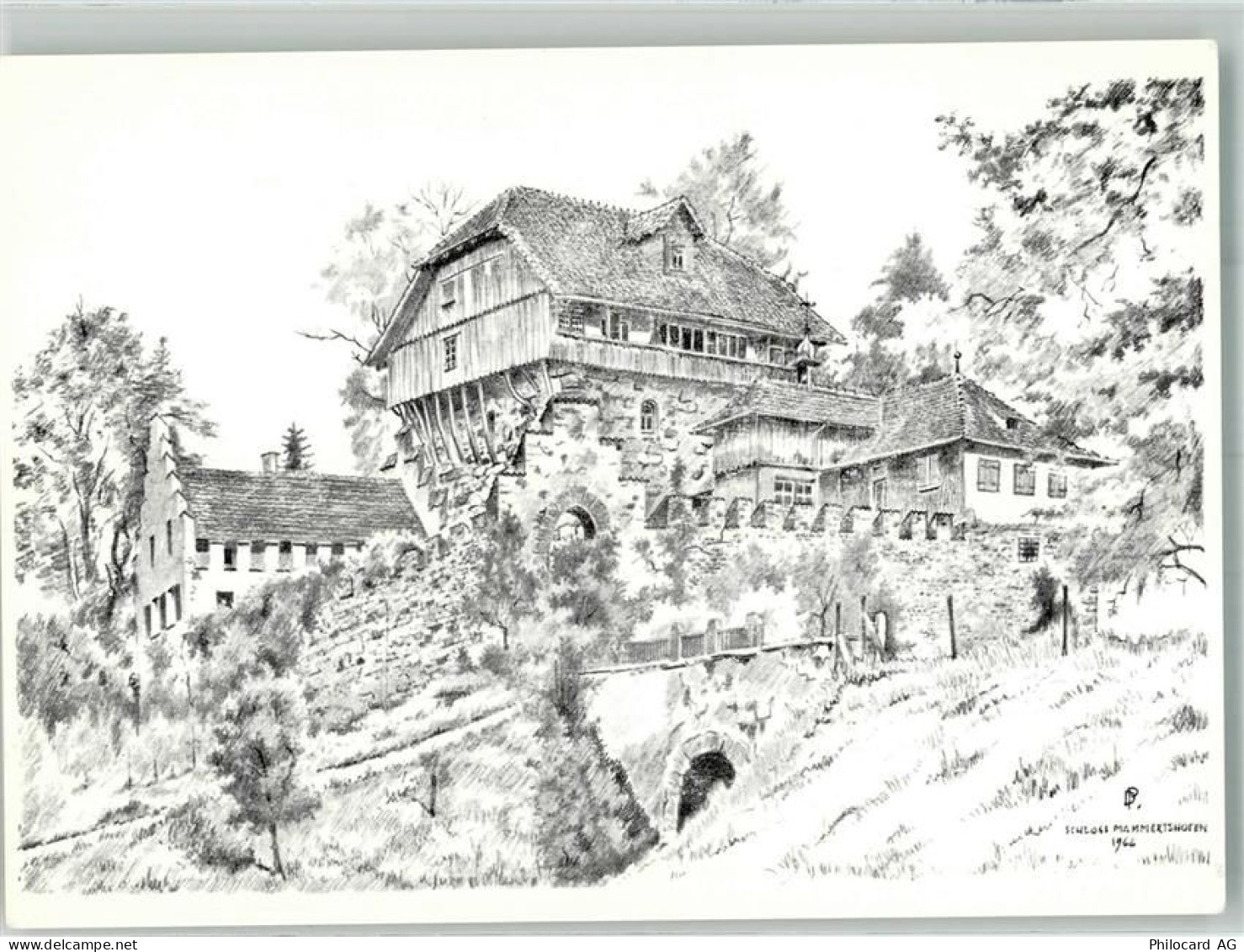 9325 Roggwil TG Radierung sign. Denzler, P. Schloss Mammertshofen - 38069945