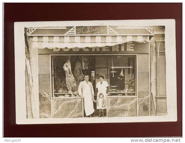 94 champigny carte photo boucherie lamy , localisée au dos