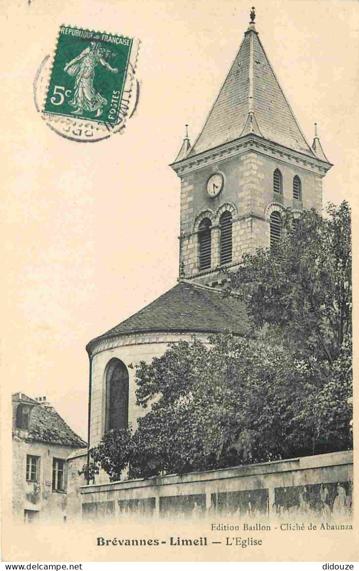 94 - Limeil Brevannes - L'Eglise - CPA - Oblitération ronde de 1907 - Voir Scans Recto-Verso