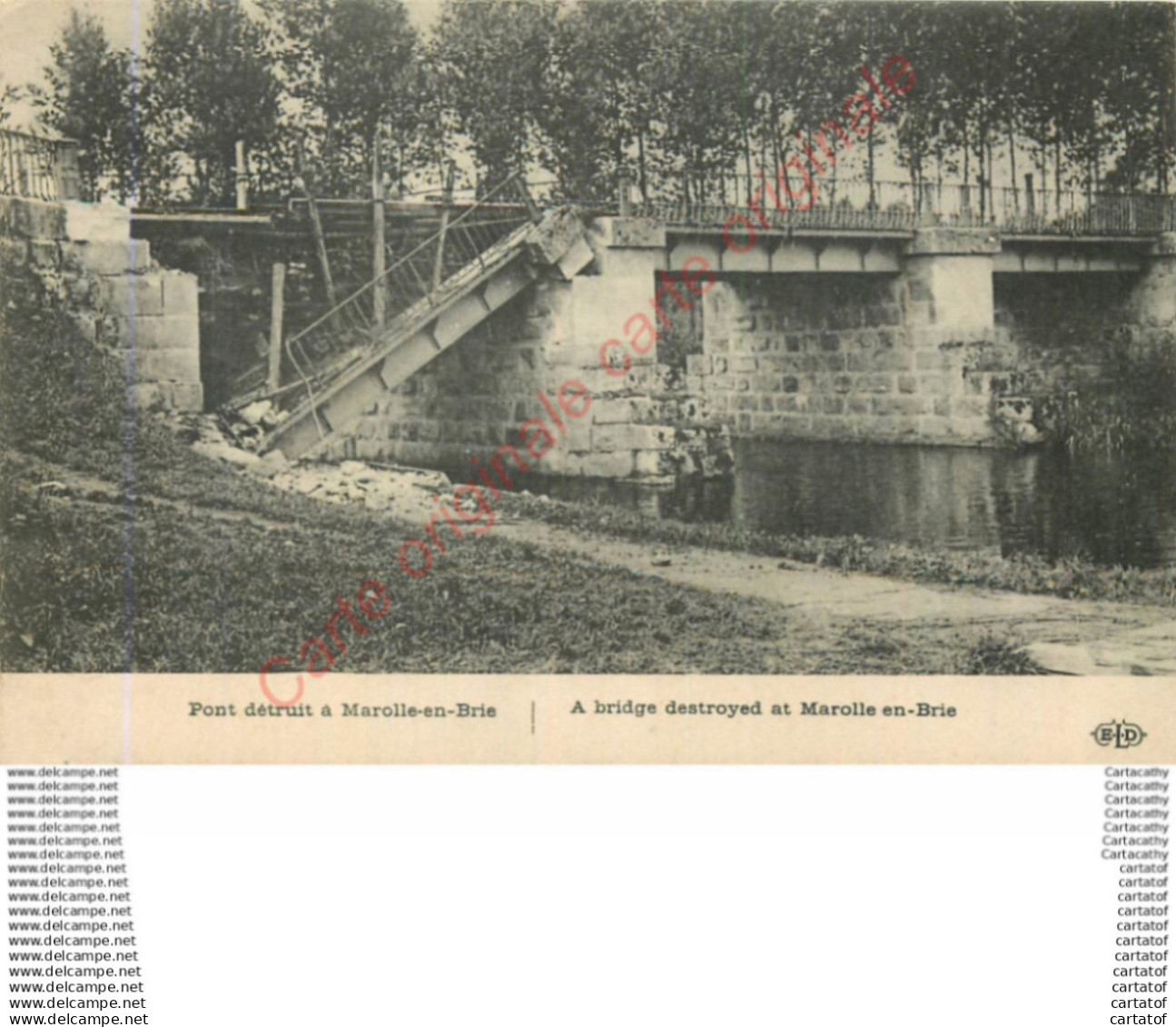 94.  Pont détruit à MAROLLES EN BRIE .