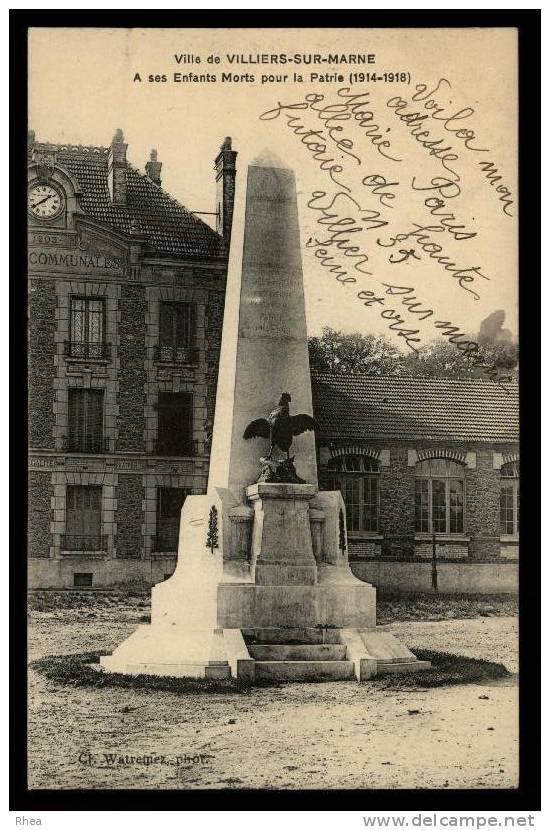 94 Villiers-sur-Marne monument aux morts D94D K94079K C94079C RH090438