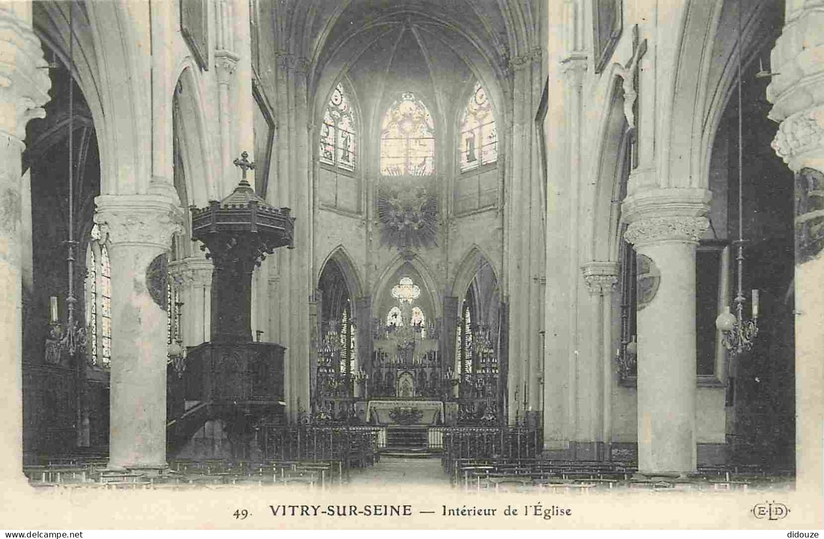 94 - Vitry sur Seine - intérieur de l'Eglise - CPA - Voir Scans Recto-Verso