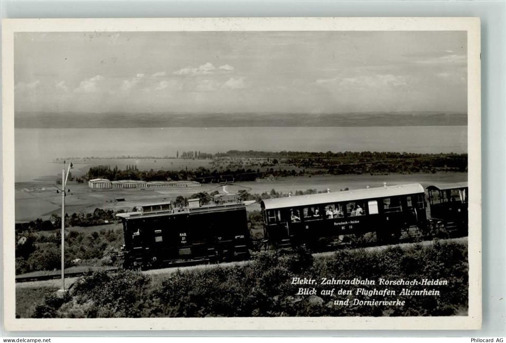 9400 Rorschach - Elektrische Zahnradbahn Blick auf den Flughafen Altenrh... - 13935816