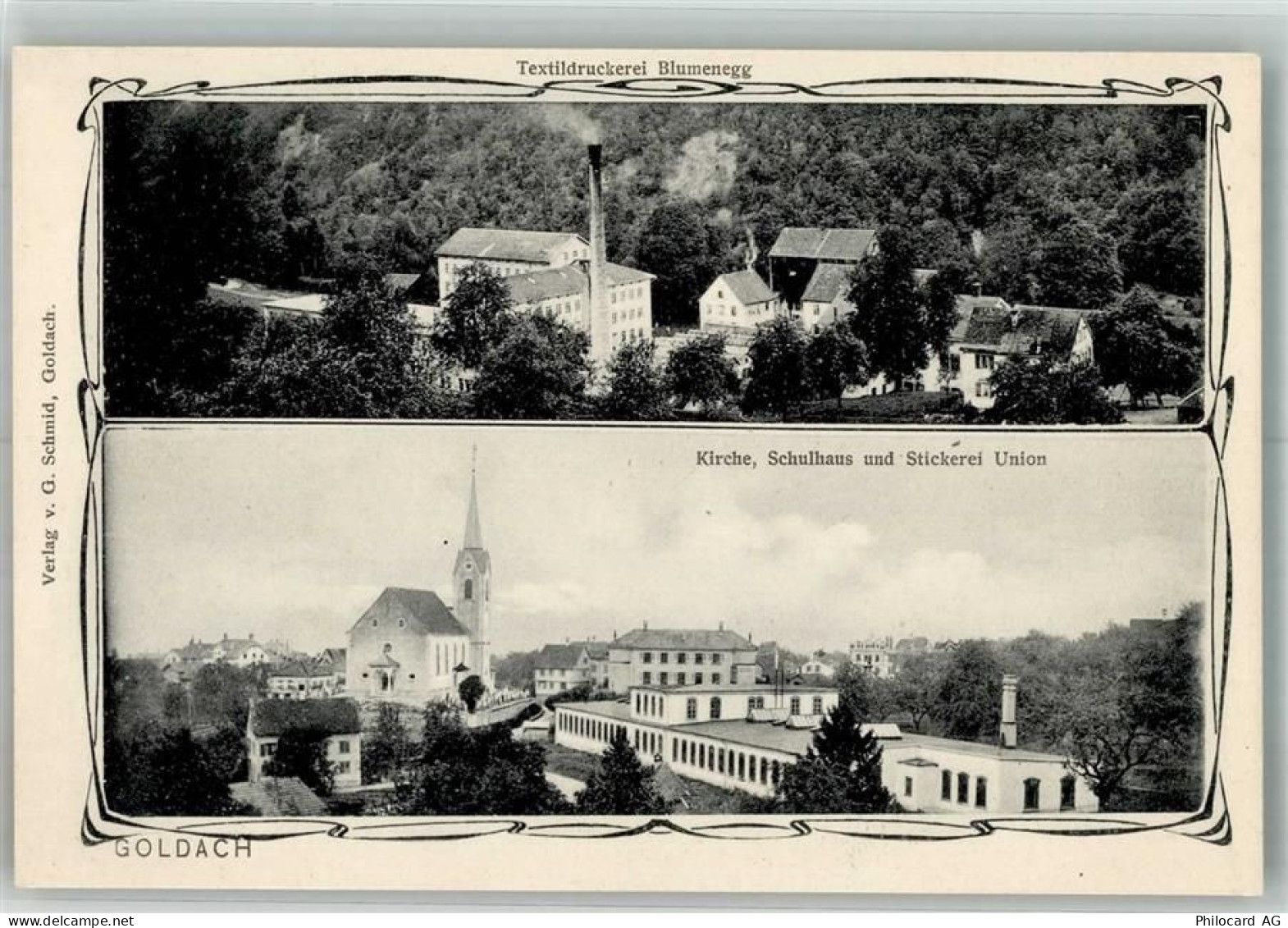 9403 Goldach Foto AK Fabrik Textildruckerei Blumenegg Stickerei Union Ki... - 13666344