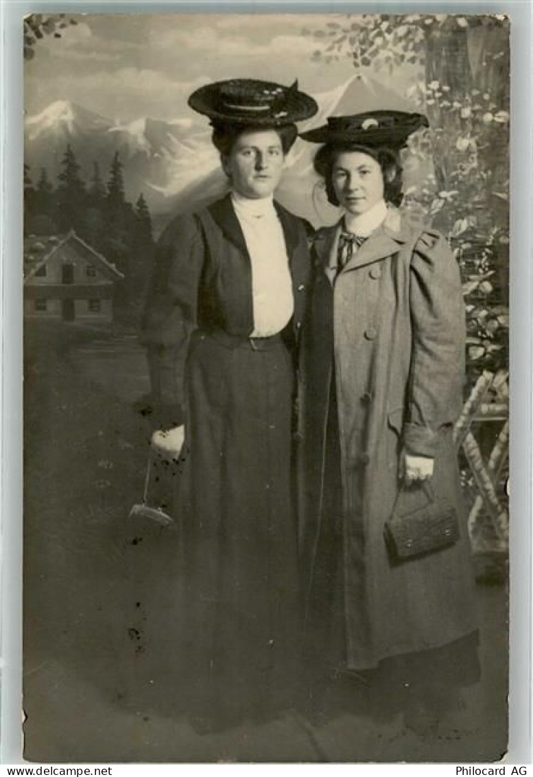 9403 Goldach Foto AK Frau Mode Hut Ort lt. Stempel - 39983439