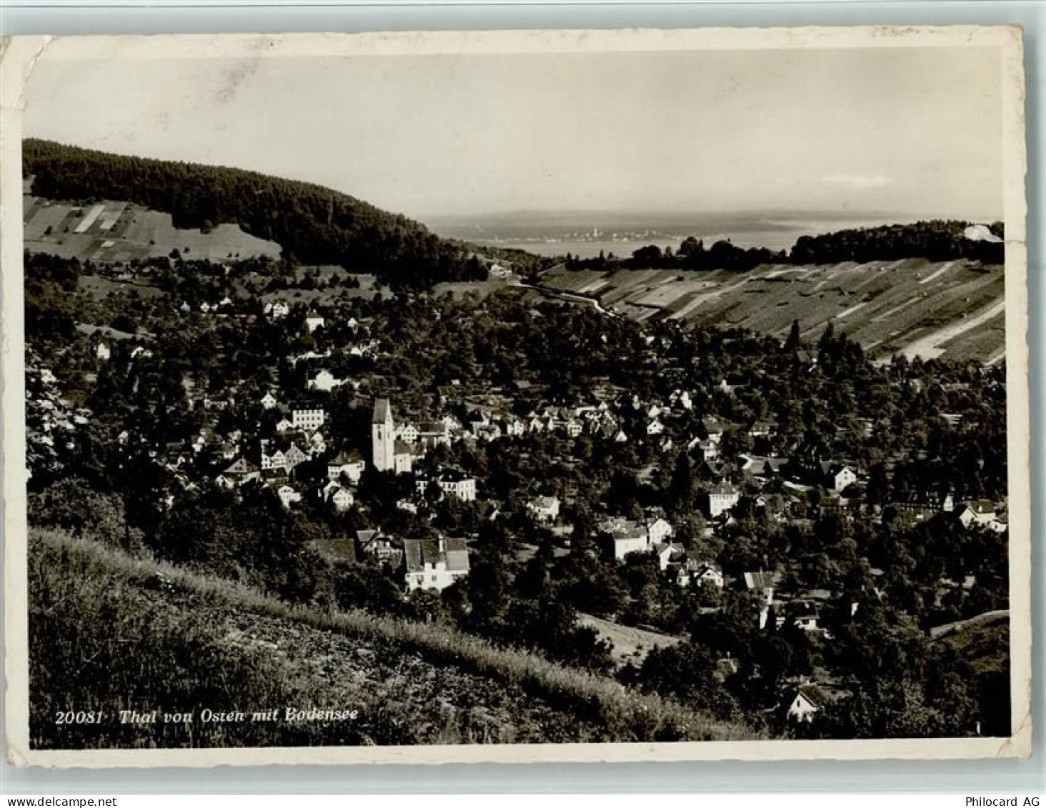 9425 Thal 1938 Foto AK Thal von Osten mit Bodensee, Eckknicke AK - 13056598