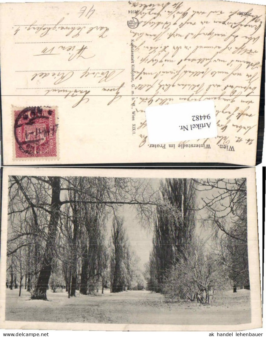94482,Wien 2 Prater Winterstudie im Prater 1914