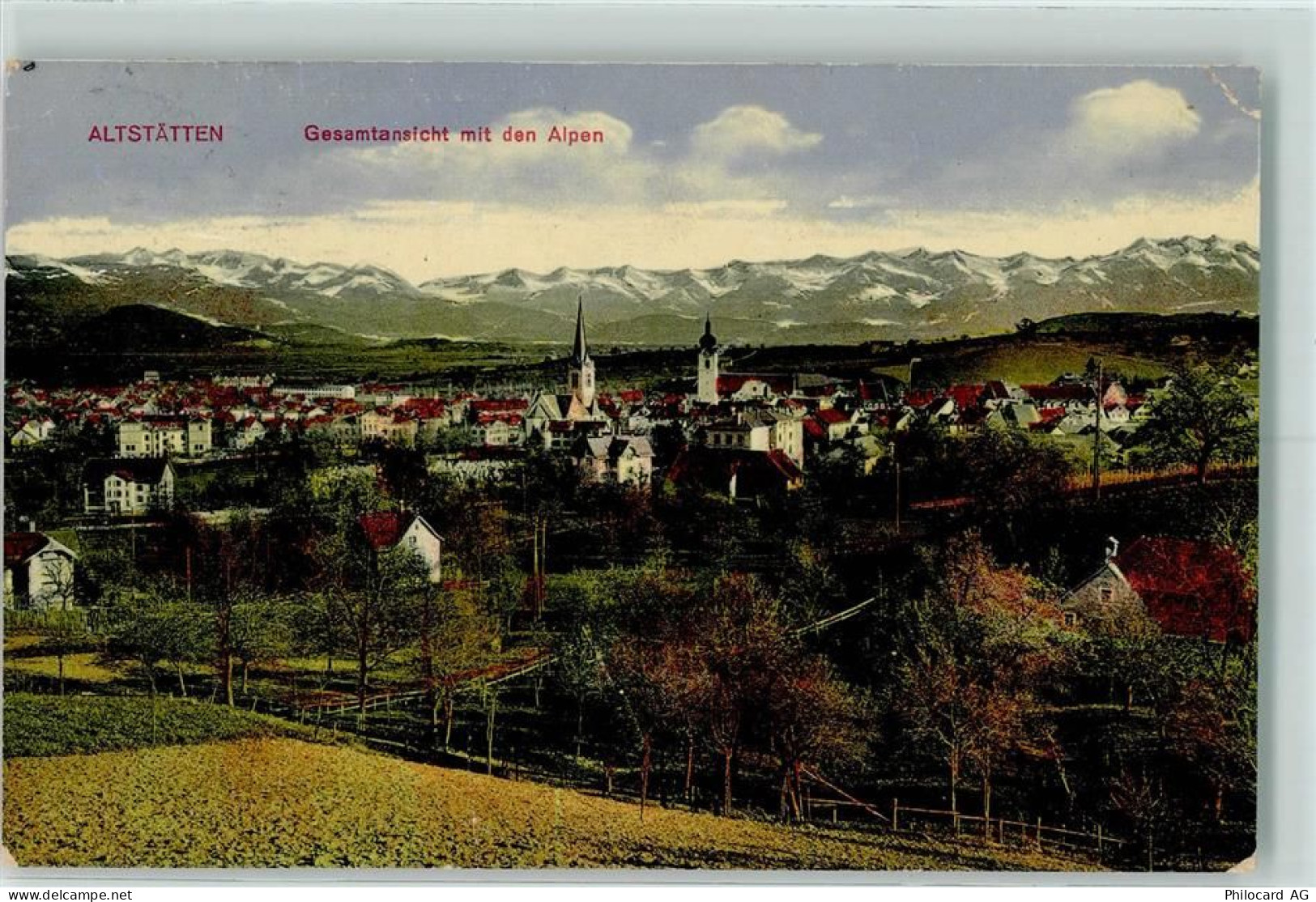 9450 Altstätten SG 1914 - Gesamtansicht mit den Alpen - 13123110