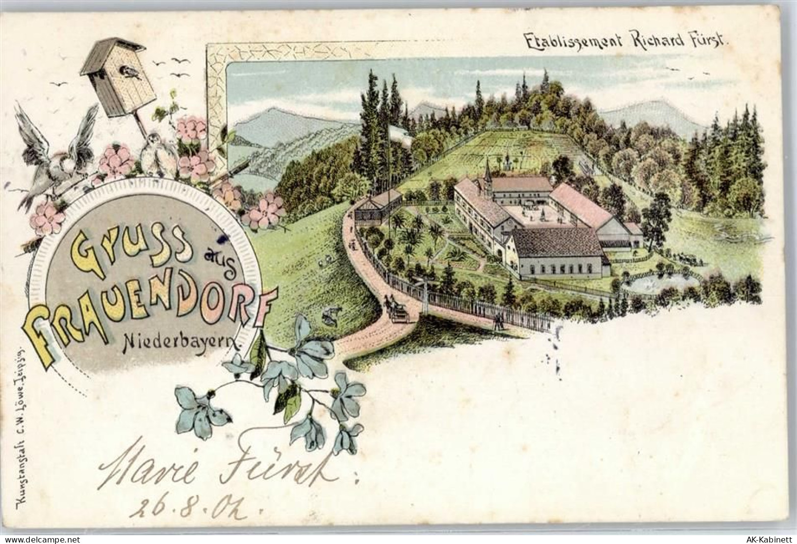 94575 W8359 Frauendorf b Vilshofen, Niederbay Lithographie 1902 Gasthaus... - 51478990