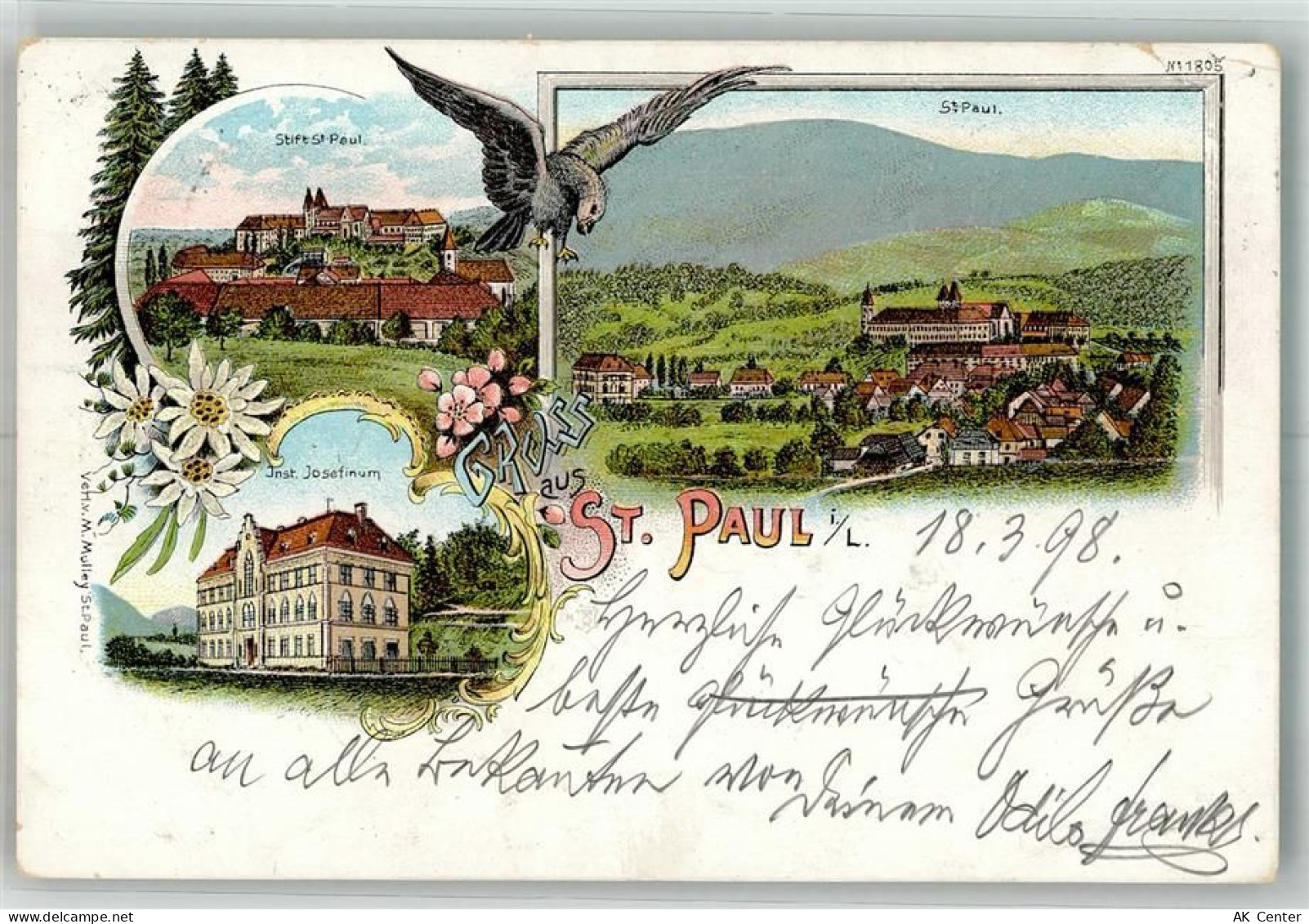 9470 St. Paul im Lavanttal 1898 Lithographie Stift St. Paul Kirche Inst.... - 13666823