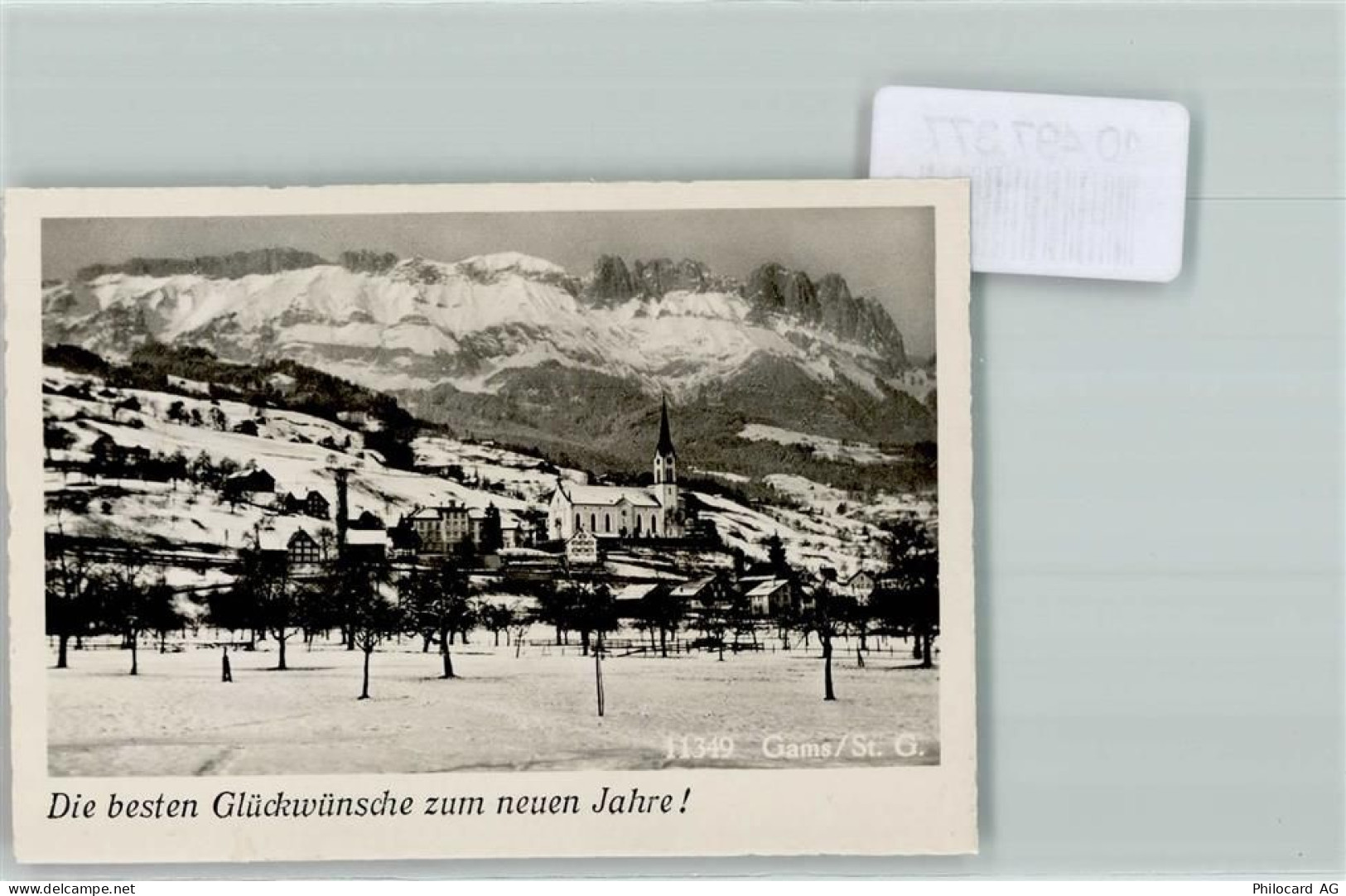 9473 Gams FOTO KEINE AK Kirche Neujahr Baumwiese Foto 10cm x 7cm, rückse... - 10497377