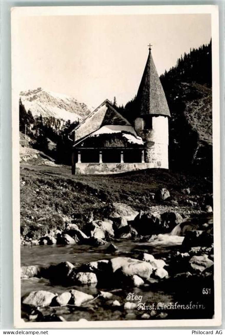 9497 Steg Foto AK Kirchlein Berge Schnee - 39347027