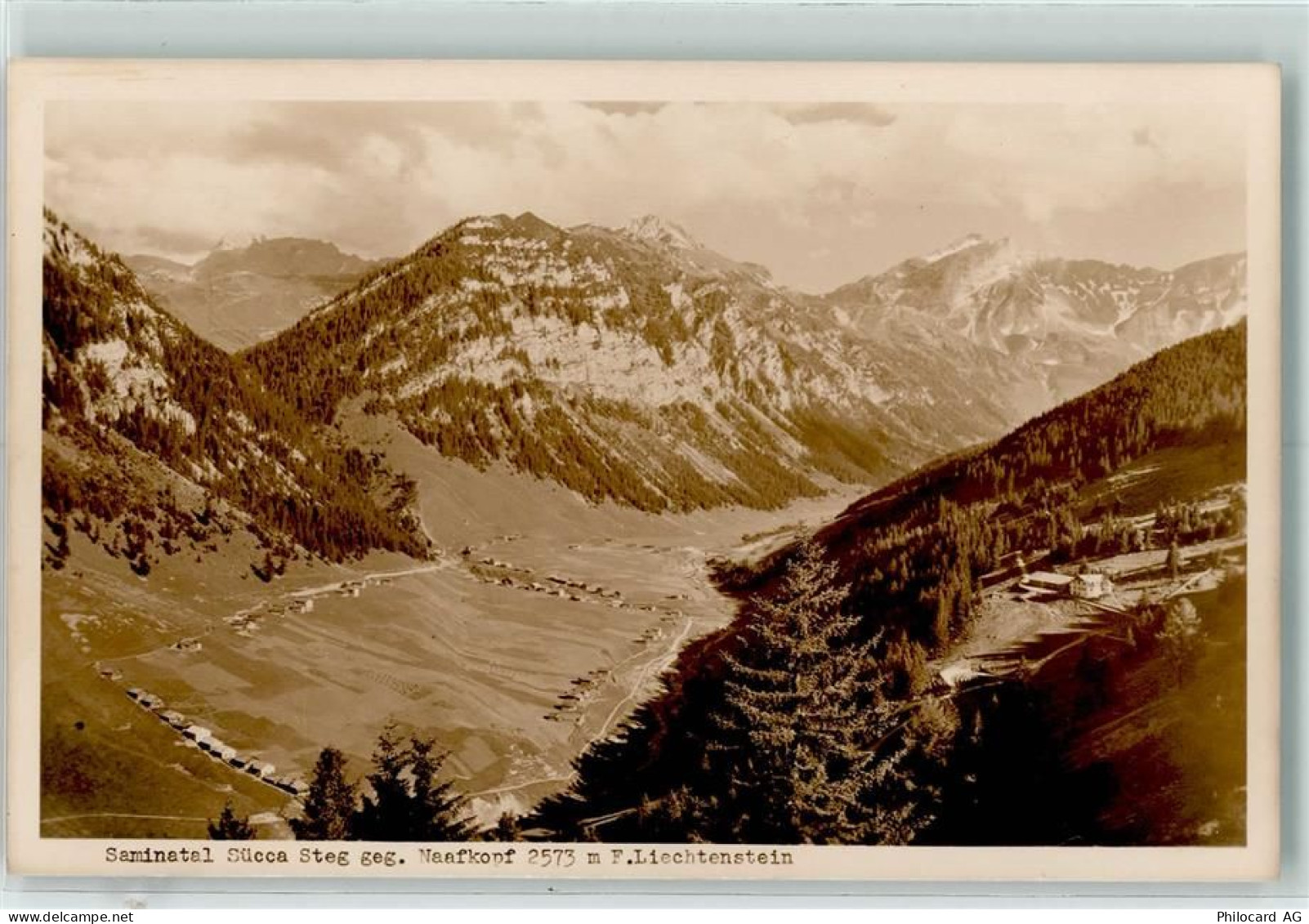 9497 Steg Foto AK Saminatal Sücca Steg gegen Naafkopf - 13136925