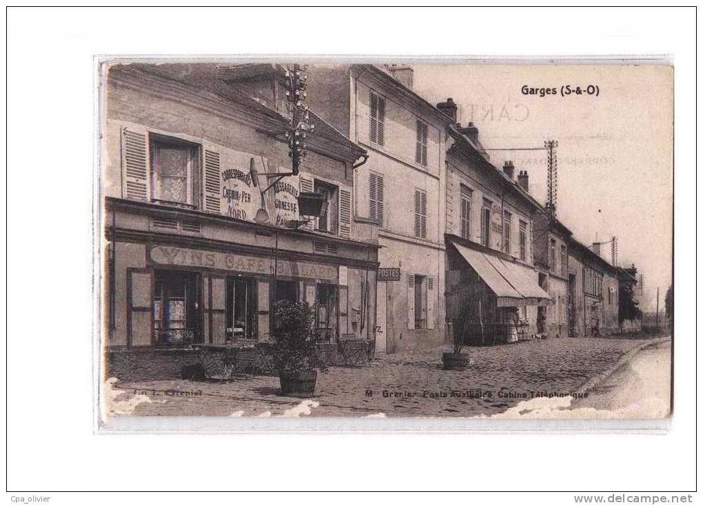 95 GARGES LES GONESSES Café Billard Grenier, Poste Auxiliaire, Cabine Téléphonique, ed Grenier, 1917 *** ETAT ***