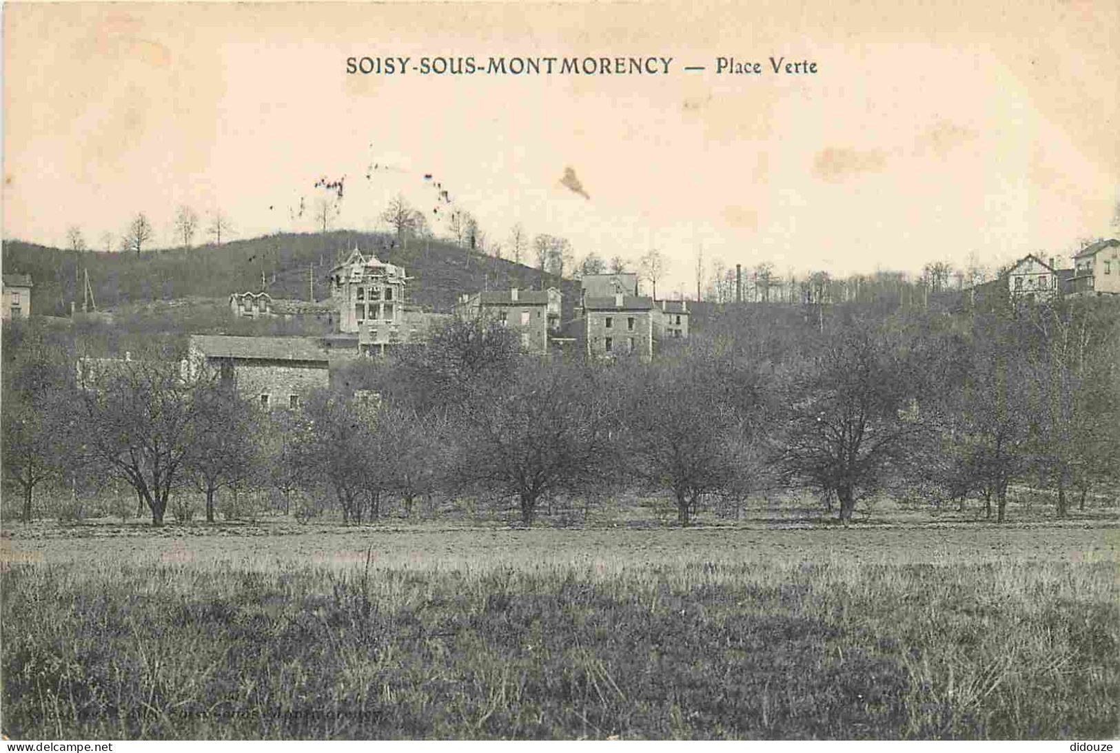 95 - Soisy-sous-Montmorency - Place Verte - CPA - Oblitération de 1908 - Voir Scans Recto-Verso