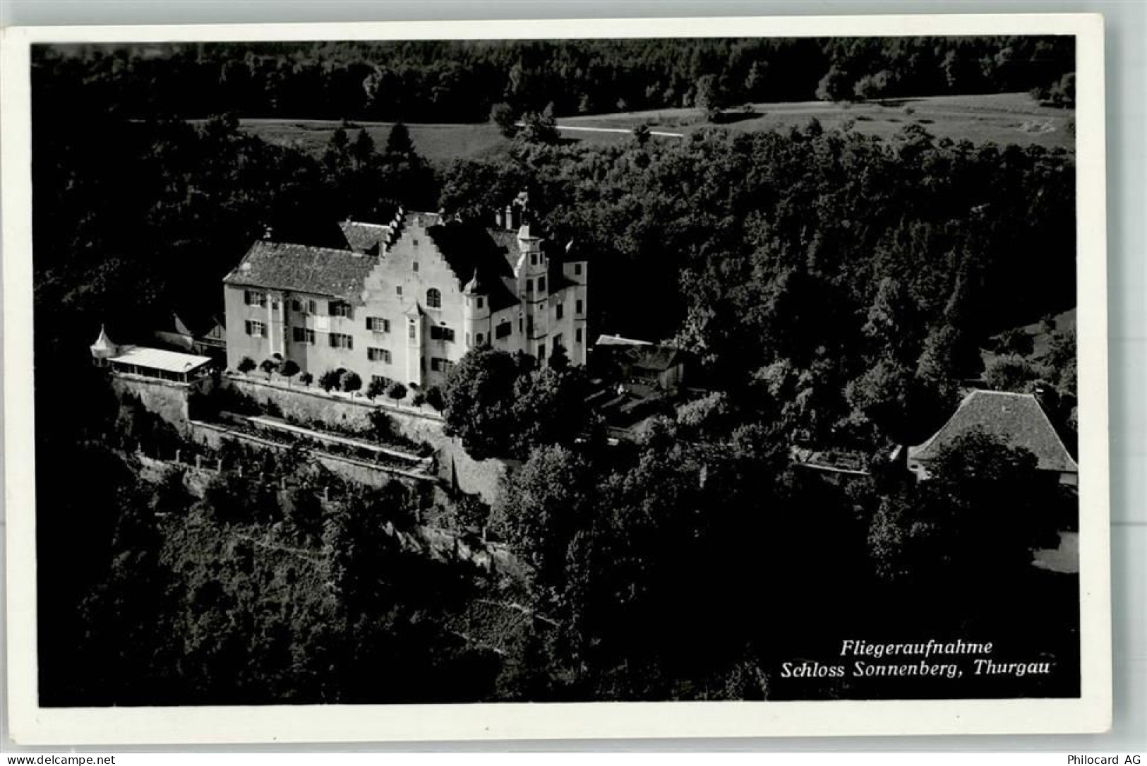 9507 Stettfurt Foto AK Fliegeraufnahme Schloss Sonnenberg - 38025062